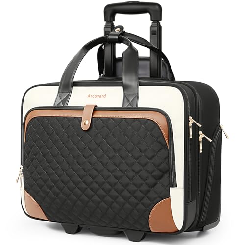 Rolling Computer Bag BAGSMART Women's Rolling Laptop Bag For