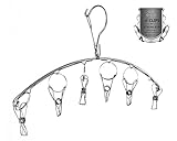 Laundry Clothesline Hanging Rack for Drying Clothing, the Hanging Drying Rack Set of 6 Clothespins Round, Stainless, Rustproof, Antibacterial, Anti-Wind Desing,Stronger and Weight Capacity (Straight)