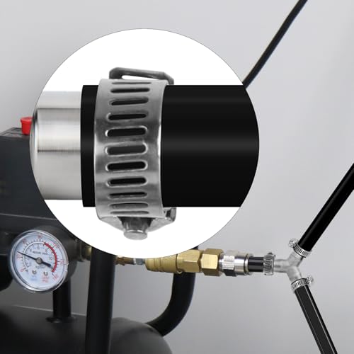 ERGAOBOY 2pcs 14mm Stainless Steel Hose Nozzle T-Piece SUS 304 Hose Fitting T Shape 3 Way Hose Fitting with 6 Pcs Clamp