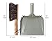 OAKART Metal Dust Pan and Brush Set Soft Bristle Wooden Broom Heavy Duty Pan Portable Size