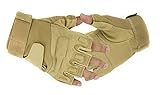 Eforcase Outdoor Sports Military Half-finger Fingerless Tactical Airsoft Hunting Riding Cycling Gloves Black Green Camel Available (Camel, Size L)