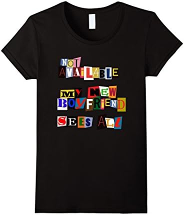 Womens Psycho Boyfriend Cut Magazine Letter Serial Killer Joke Tee XL Black