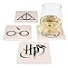 Harry Potter Icons Ceramic Square Coasters for Drinks Absorbent, Set of 4 | Tabletop Protection for Home & Kitchen, Dining Table | Coffee Table Decor, Barware Accessories | Wizarding World Gifts