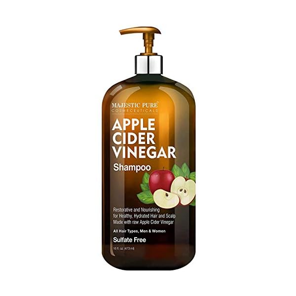 MAJESTIC PURE Apple Cider Vinegar Shampoo Restores Shine & Reduces