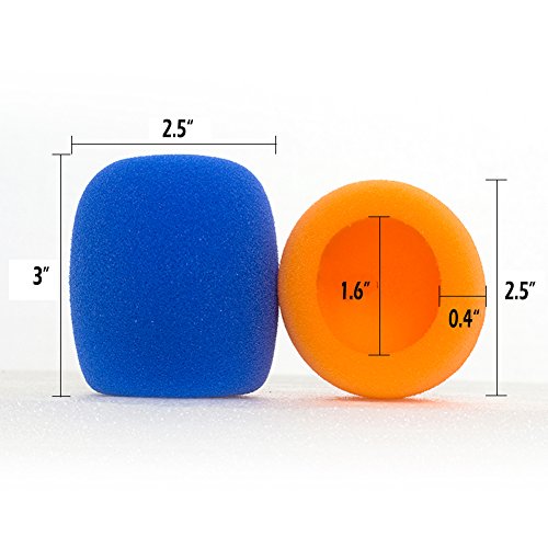Z ZICOME 5 Pack Foam Microphone Cover Ball Type Windscreen in Black, Blue, Orange, Yellow, Red