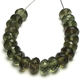 20 pcs MOLDAVITE Green Meteor Stone 4.5mm Micro-Faceted Rondelle Beads AAA L4