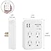 Bestten Wall Outlet Adapter Surge Protector with 2 USB Charging Ports (2.4A/Port, 3.1A Total), 4 Electrical Outlet MultiPliers with Safety Covers, Etl Certified