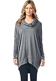 LeggingsQueen Women's Dolman Long Sleeve Loose Fit Multi-Way Tunic Top