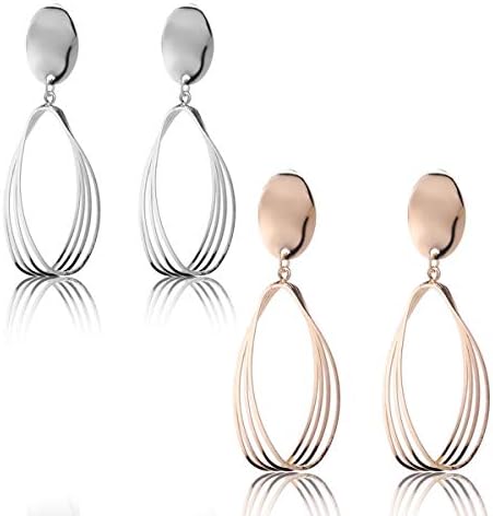 QIMOSHI Gold Drop Earrings Dangle Earrings Statement Earrings for Women Fashion Jewelry Geometric Metal Earrings