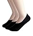 2econdskin Women's Casual No Show 3 to 8 Pairs Socks Non Slip Flat Boat Line - 3pairs Black