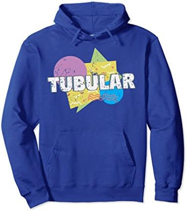 Unisex 80s Party Vintage Retro 90s 1980s Tubular Hoodie Small Royal Blue