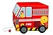 Wooden Pull Along Toy Box - Solid Wood Wagon Fire Truck (12X16X13 inches)