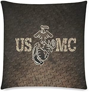 USMC United States Marine Corps Marines Semper Fi Rectangle Sofa Home Decorative Throw Pillow Case Cushion Cover Cotton Polyester Twin Side Printing 18 x 18 inches