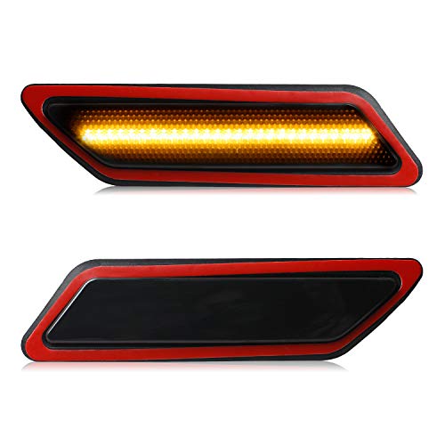 RUXIFEY LED Front Bumper Reflector Smoked Side Marker Lights Compatible with 2013-2015 BMW 3 Series F30 320i 328i 330i 340i ActiveHybrid 3 - Thumbnail 6
