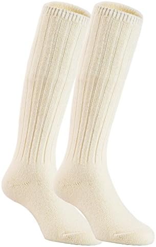 Meso Unisex Children 2 Pairs Knee High Wool Boot Socks MFS02 Size 2-4Y(Cream)