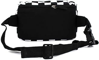 black and white checkered bum bag