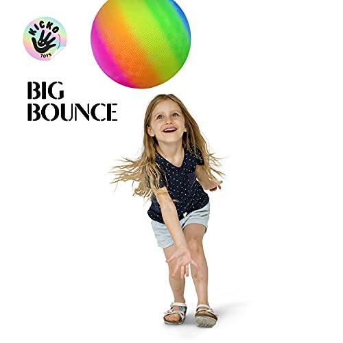 Kicko Rainbow Playground Ball 16 Inch Neon Colored Giant Play Bouncer
