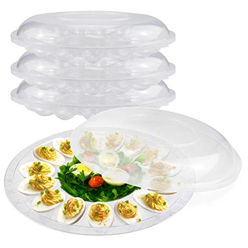 [3 Pack] Deviled Egg Tray with Lid 12
