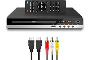 X W EI UNION HD DVD Player for TV CD Player for Home HDMI and RCA Cables Remote Control USB Input 1080p All Region Free Breakpoint Memory Support TV Monitor and Projector
