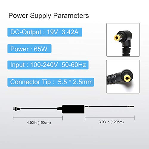 C55 C655 C850 L755 Charger AC Adapter for Toshiba Satellite C655 C855 L655 L745 C50 P50 C855D C55D L50 L55 L55D; Portege Z30 Z930 Z830 ; Satellite Radius 11 14 15 Laptop DC Power Supply Cord Plug