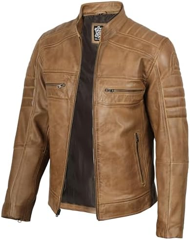 fjackets Disc Real Lambskin Leather Biker Jacket — Quilted Cafe