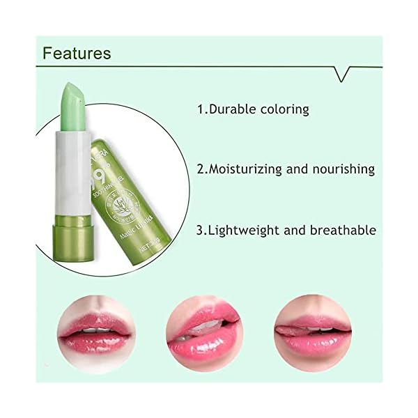 Moisturizing Lip Balm, Color Changing Lip Gloss Lipstick Beauty Tool Aloe Vera Lip Care Balm 3.5g