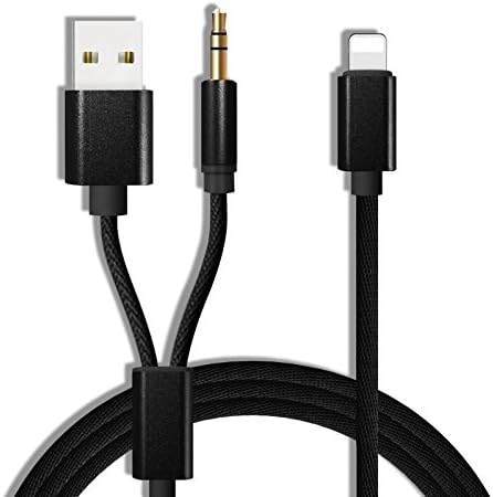 Aux Cord for iphone X / iPhone 8/8 Plus, iPhone 7/7 Plus Aux Adapter, USB charging plug/3.5mm Audio Cable Lightning Car Aux Charger Adapter for iPhone , Perfect for Car/Home Stereos(2018 Upgrade) 