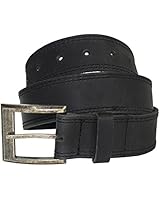 Men's Two Row Stitch Leather Belt Handmade by Hide &amp; Drink :: Charcoal Black (Size 40)