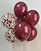 Burgundy Balloons Confetti Balloons Red for Wedding Bridal Shower Birthday Women Party Anniversary Valentines Day Decorations