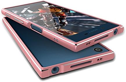 Szjay Ultra Thin Deluxe Metal Aluminum Alloy Frame Bumper Case Cover for Sony Xperia XZ (Pink)