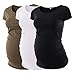 Liu & Qu Womens Maternity Tops Short Sleeve Round Neck Pregnancy Shirts 3 Packs