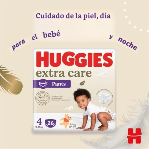 Extra Care Pañal Talla 4 (9-14 kg), paquete de 104 (26 x 4)