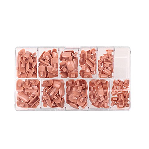 Anself 200pcs/pack 5 Sizes False Fake Nails Tips Box for Flexible Practice Model Training Hand Nails
