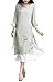 Womens Plus Size Short Sleeve National Wind Printing Fake Two Piece Linen Dress