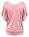 LL WT742 Womens Boat Neck Short Sleeve Dolman Drape Top XXXXL PINK