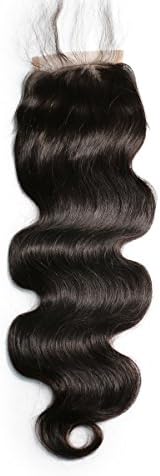 JK Free Part Lace Closure 130% Destiny Brazilian Body Wave Remy Human Hair Closure Piece with Baby Hair 4x4 Top Lace Closure Bleached Knots 18 inches