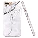iPhone 7 Plus Case, JAHOLAN White Marble Design Clear Bumper Glossy TPU Soft Rubber Silicone Cover Phone Case for Apple iPhone 7 Plus (2016) / iPhone 8 Plus (2017)