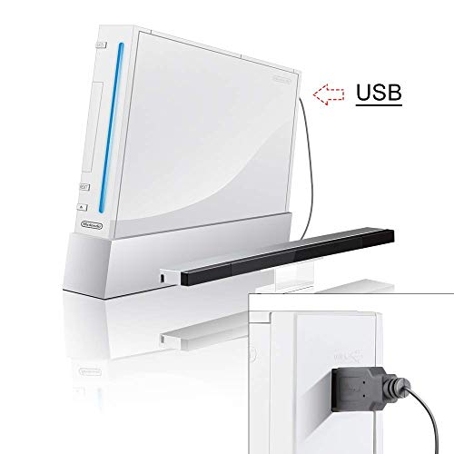Maliralt Wii Sensor Bar with USB Wired, LP05 Wired Receiver Infrared Sensor Bar Motion Sensor Inductor by USB Wired Cable with Stand for Nintendo Wii/Wii U Console