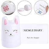 NICOLE DIARY Nail Art Stamper Cute Rabbit Nail Stamper With Cap and 2Pcs Scraper for Stamping Nail Polish Manicure Print Tool