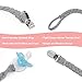 Pacifier Clips,Benewell Teething Ring Holders for Boys and Girls, Universal Flexible Holder Leash for Pacifiers, Baby Teething Toy, Soothie By Hand-Made Braided(4-Pack)