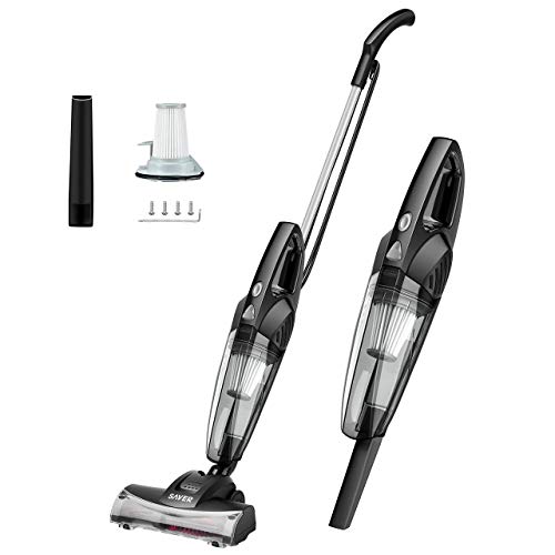 Yantop 2-in-1 Stick & Handheld Vacuum Cleaner, 15kPa Powerful Suction Hand Vacuum Lightweight Corded Pet Hair Eraser with Wheeled Turbo Brush Head for Carpet Hard Floor