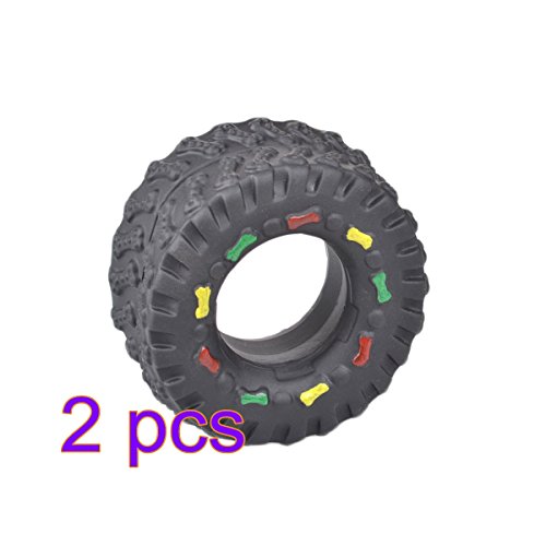 Ueetek 2 x tire-shape pet chew bitting toy babble funny…