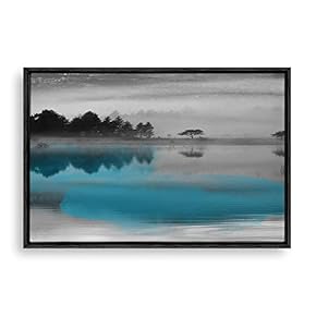 Framed Canvas Wall Art Black and White Scenery Canvas Prints Home Artwork Decoration for Living Room,Bedroom - 16x24 inches
