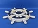 Hampton Nautical  Rustic Dark Blue and White Ship Wheel, 12