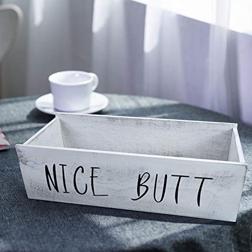 Pomeat Nice Butt Bathroom Decor Box, Bathroom Decor Storage Box Toilet Paper Holder for Home Decor (White)