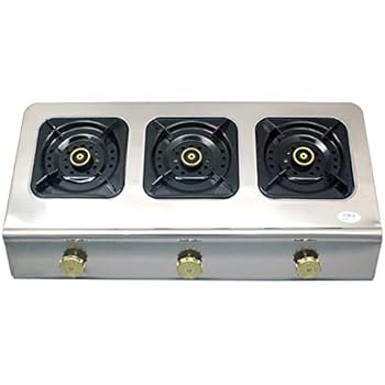 Natural Gas Cooktops,Stainless Steel Kitchen Hotel Outdoor, Restaurant, Home Desktop Rectangles 3 Burner Cooker Multi-Function Stove