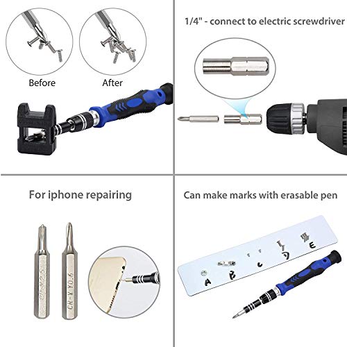 84 in 1 Repair Tools Kit with Magnetic Driver Kit, Apsung Professional Electronics Precision Screwdriver Set with Portable Bag for Repair Computer, Cell Phone, PC, iPhone, MacBook, Laptop etc