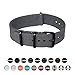 Archer Watch Straps | Nylon NATO Straps | Choice of Color and Size (Black Hardware, Gray, 22mm)