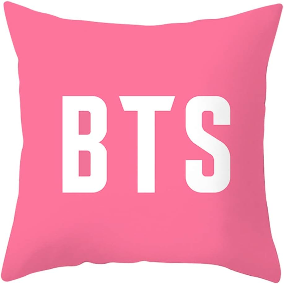 Haushele OFD Kpop BTS Bangtan Boys Pillow Cover Pillowcase BTS MAP OF THE SOUL：PERSONA Sided LOGO Throw Pillow Covers BTS Printed Soft Cushion Covers(H05)