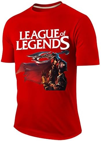 League of Legends Short Sleeve Darius 2nd T-shirt-Red-X-Large